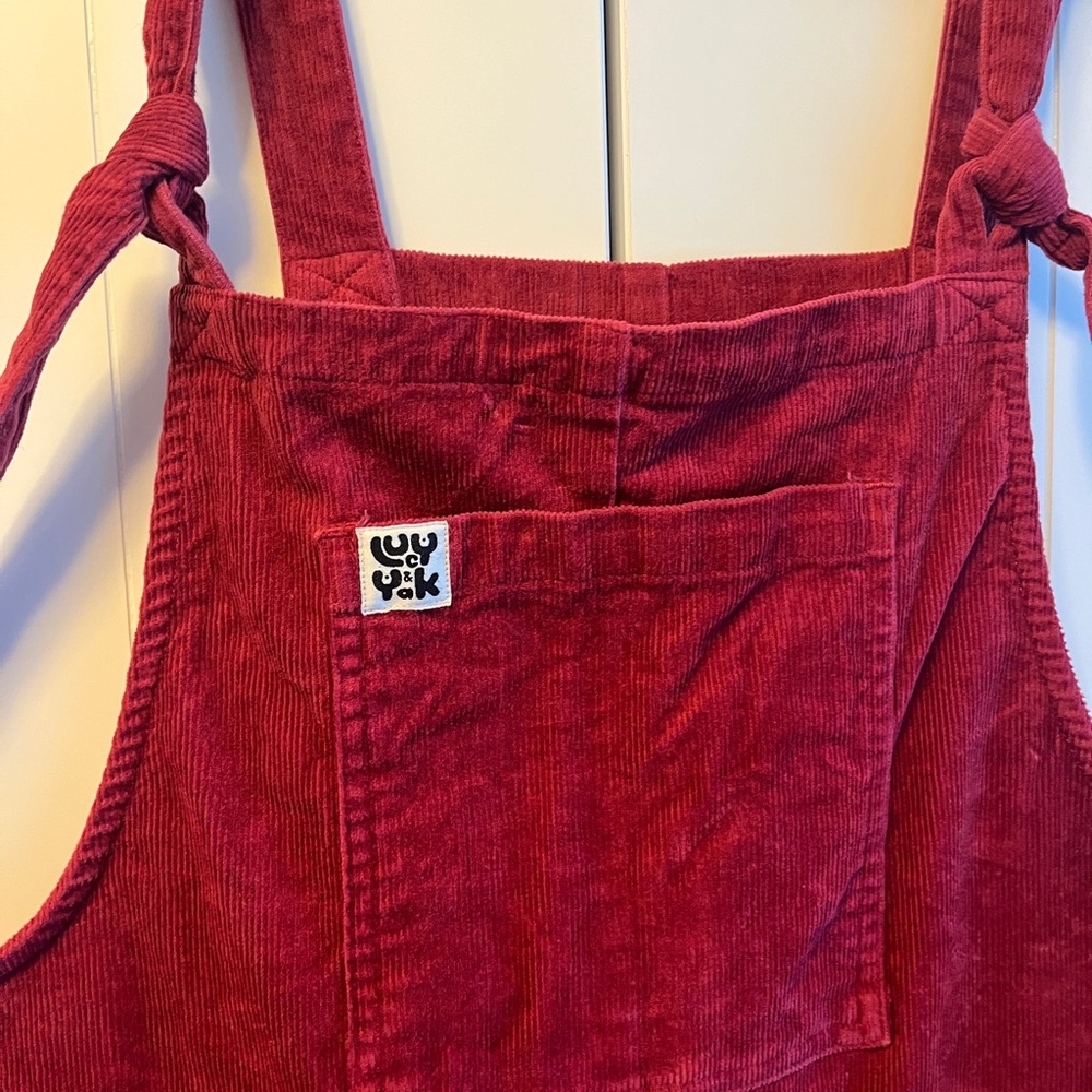 Lucy & Yak Red Corduroy Overalls